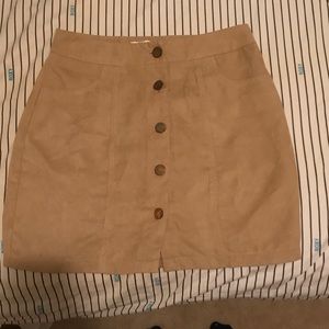 button down suede skirt